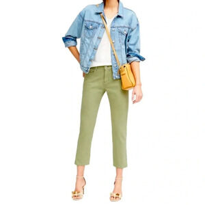 Banana Republic Girlfriend Jeans Crop Green Premium Denim Size 27